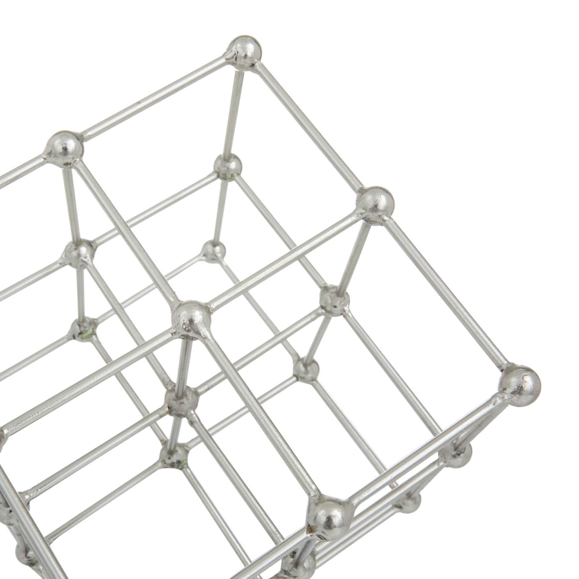 Silver Marble Modern Sculpture, 12" x 9" x 10"